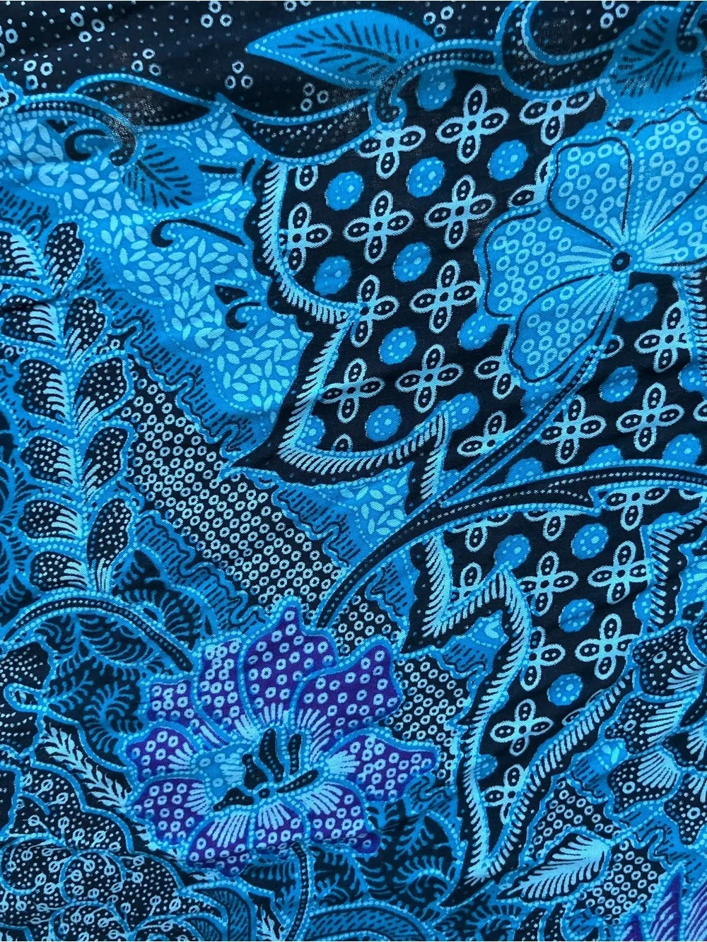 sarong  rayon tapestry wrap shirt large scarf blues black purple pareo